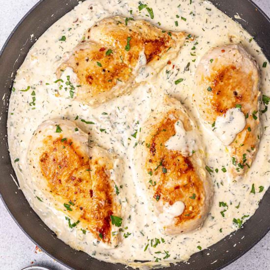 CREAMY RANCH CHICKEN SKILLET - Recipe photo by healthyfitnessmeals