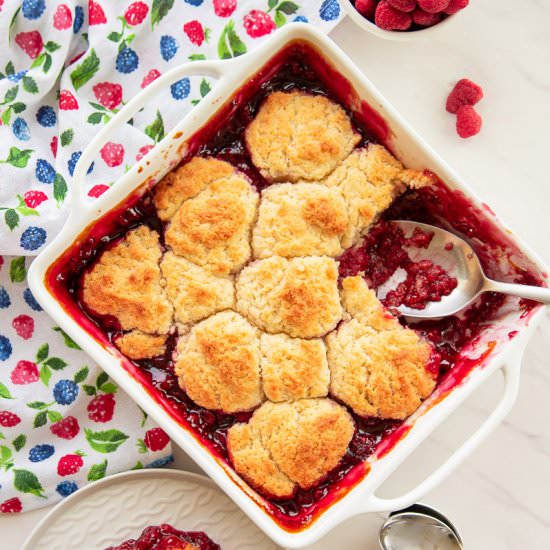 Raspberry Cobbler - Recipe photo by senseandedibility
