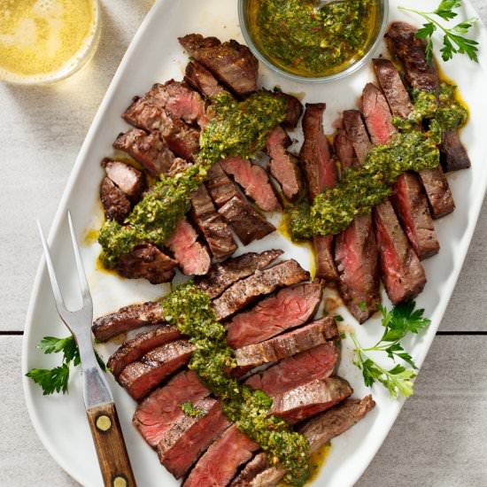 Skirt Steak with Chimichurri - Recipe photo by jillshough