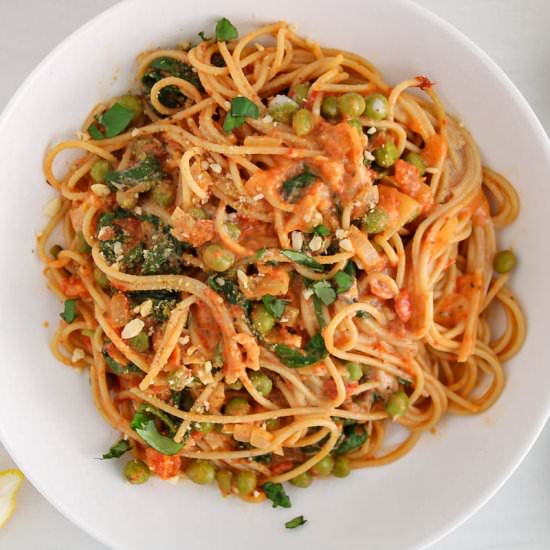 Harissa pasta - Recipe photo by plantbasedjess