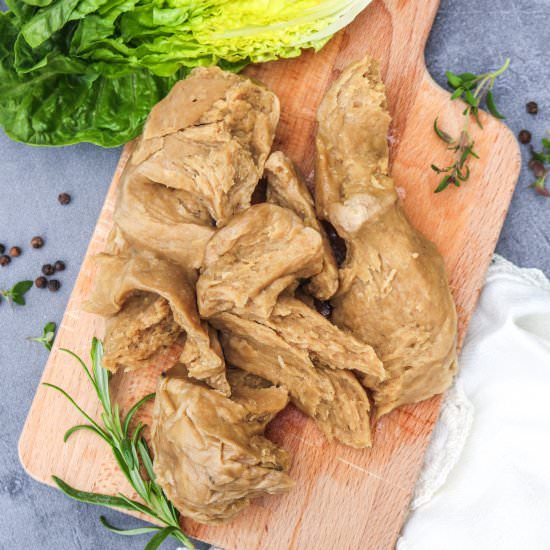 Vegan Seitan Chicken - Recipe photo by aVegTasteFromAtoZ