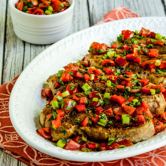 Creole Pork Chops - Recipe photo by kalynskitchen