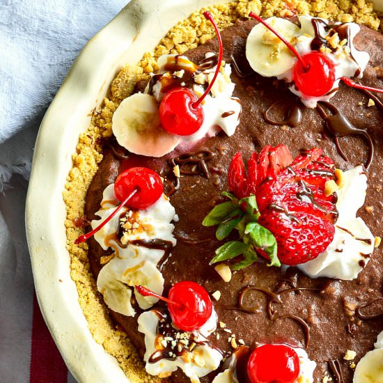 No Bake Banana Split Pie - Recipe photo by thisishowicook