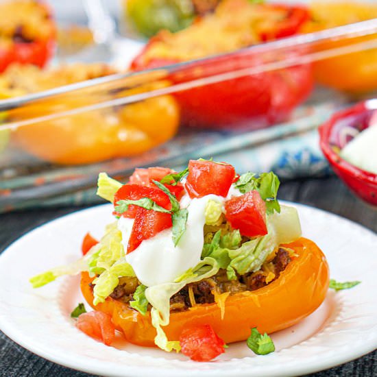 Easy Keto Taco Stuffed Peppers - Recipe photo by MyLifeCookbook