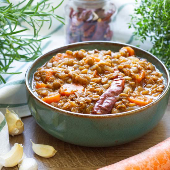 Green lentil stew - Recipe photo by mecooks.com