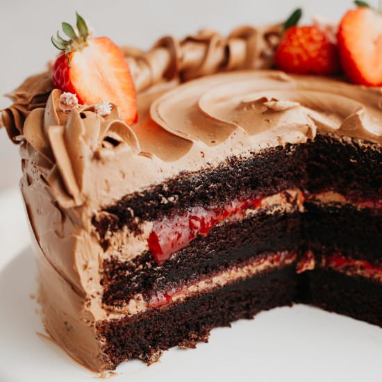 Chocolate Strawberry Cake - Recipe photo by alpineella