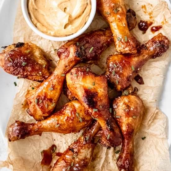 Baked Sticky Chicken Drumsticks - Recipe photo by The Real Food Geek