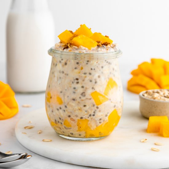 Mango Overnight Oats (Vegan & GF) - Recipe photo by purelykaylie