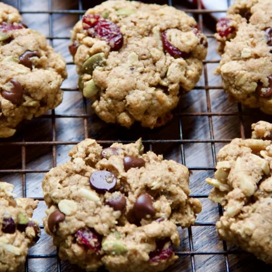 Chocolate Cherry Trail Mix Cookies - Recipe photo by lanebakery
