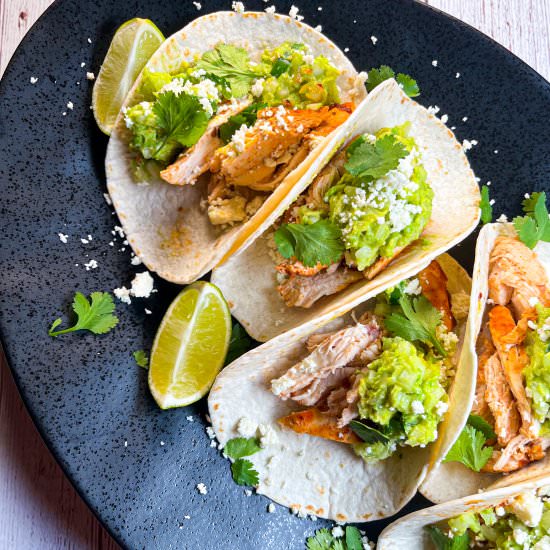 BEST Shredded Chicken Tacos - Recipe photo by Tastefully Grace