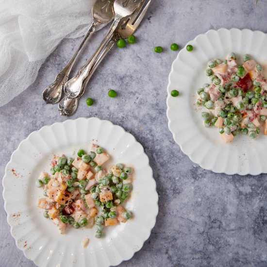 Creamy Pea Salad - Recipe photo by Barbara Curry
