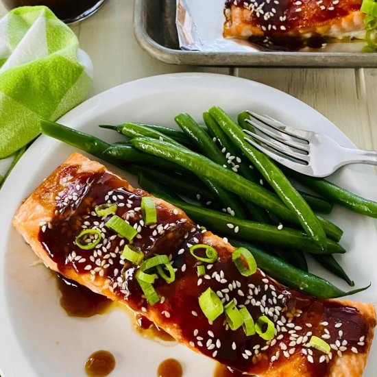 Baked Teriyaki Glazed Salmon - Recipe photo by amycaseycooks
