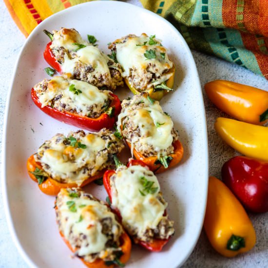 Sausage Stuffed Mini Peppers - Recipe photo by the food blog