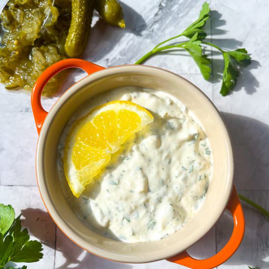 10-Minute Homemade Tartar Sauce - Recipe photo by Tastefully Grace