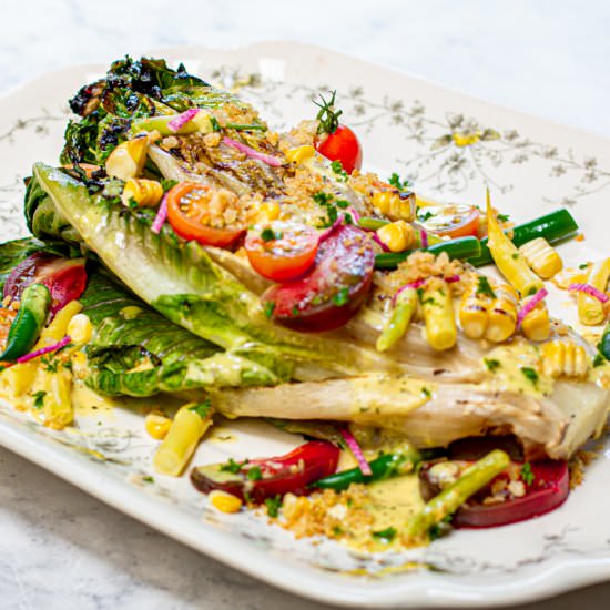 crispy grilled romaine salad - Recipe photo by a zest for life