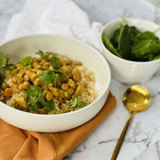 Chicken Curry and Chickpeas - Recipe photo by The Well-fed Family