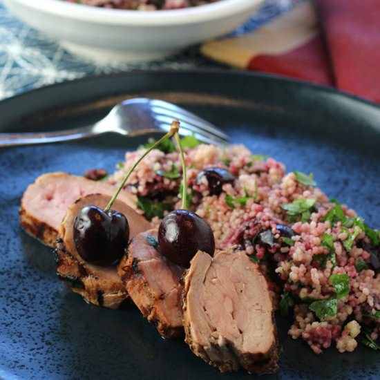 Pork tenderloin & cherry salad - Recipe photo by Food Gal