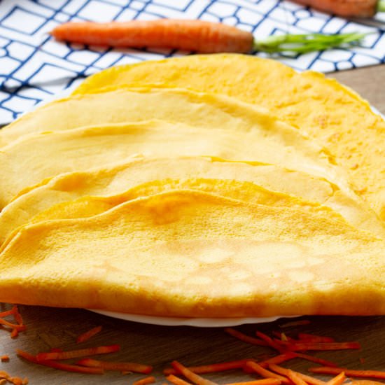 Carrot crêpes - Recipe photo by mecooks.com