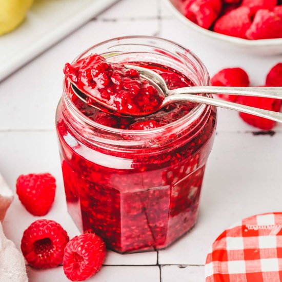 Raspberry Compote - Recipe photo by Sweetly Cakes