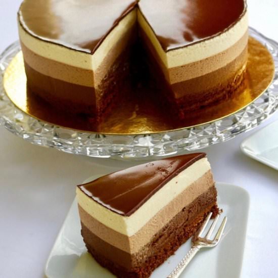 Triple Chocolate Mousse Cake - Recipe photo by lucierach