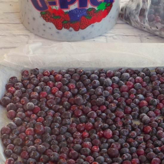 How to freeze Saskatoon berries - Recipe photo by Food Meanderings