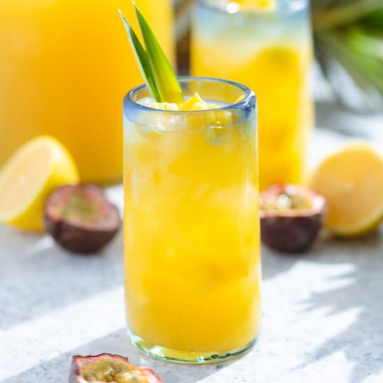 Pineapple Passion Fruit Lemonade - Recipe photo by thehealthfulideas