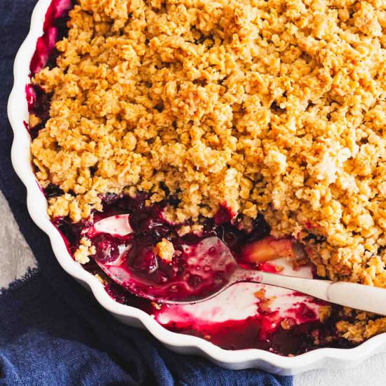 Blueberry Apple Crumble - Recipe photo by PastryWishes