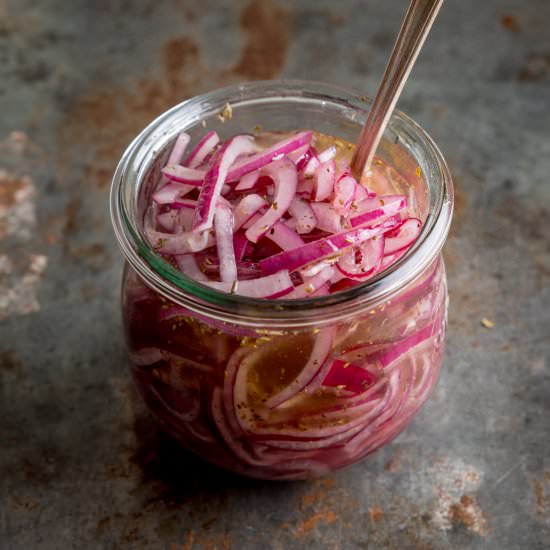 Marinated Onions - Recipe photo by KitchenSanctuary