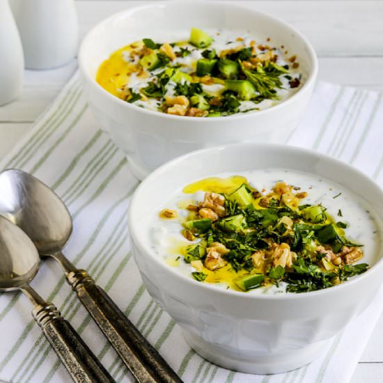 Tarator (Cold Cucumber Yogurt Soup) - Recipe photo by kalynskitchen