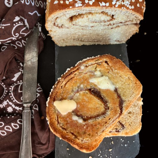 Spelt Cinnamon Swirl Bread - Recipe photo by thespeltkitchen