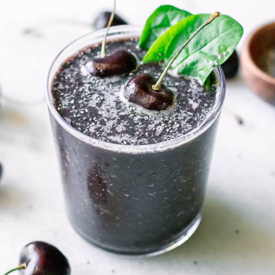 Cherry Spinach Smoothie - Recipe photo by forkintheroad