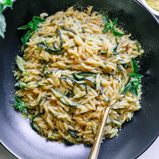 Creamy Zucchini Orzotto - Recipe photo by forkintheroad