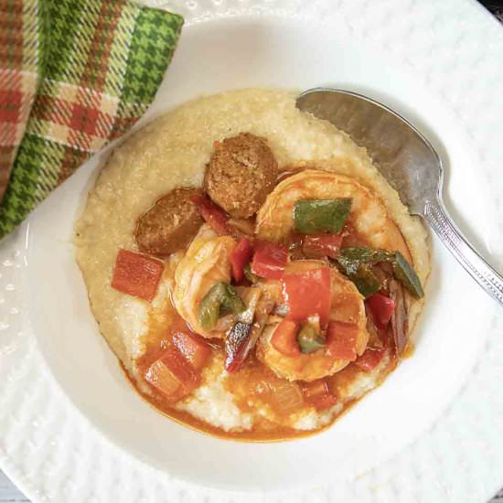 Cajun Shrimp and Grits with Chorizo - Recipe photo by iwilkerson