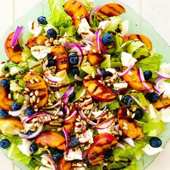 Grilled Peach Salad with Mozzarella - Recipe photo by amycaseycooks