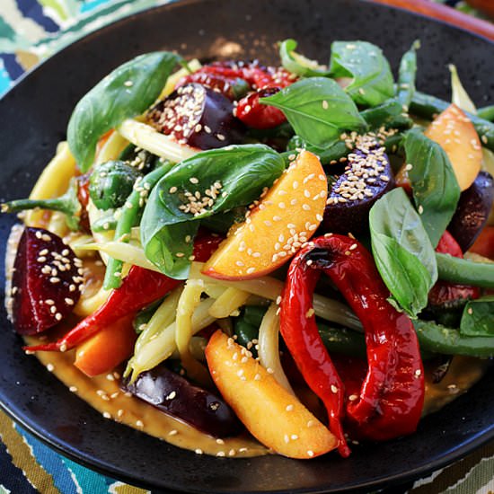 Summer stone fruit & pepper salad - Recipe photo by Food Gal