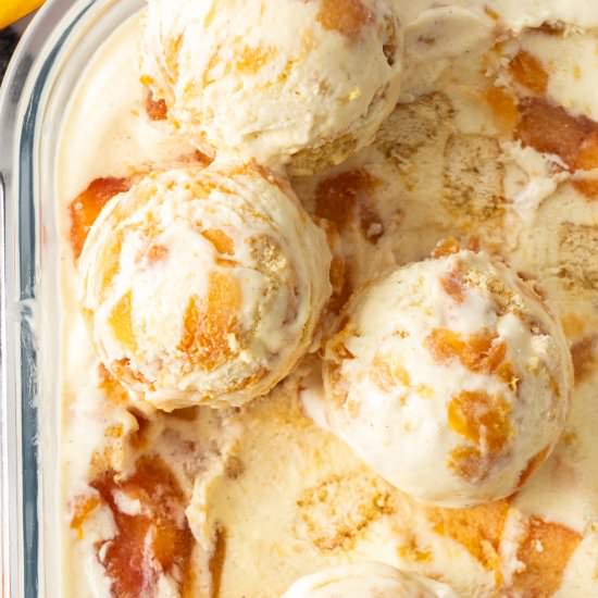 Peach Cobbler Ice Cream - Recipe photo by sugarsaltmagic