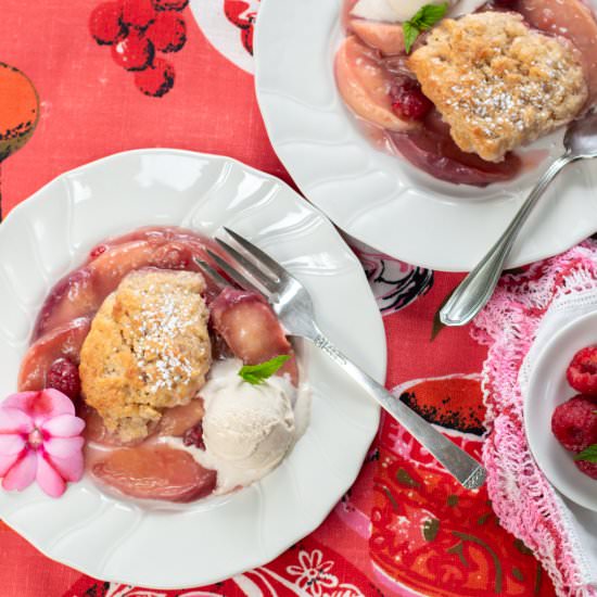 White Peach & Rasp.Cobbler - Recipe photo by a zest for life