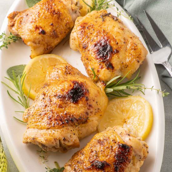 Marinated Broiled Chicken Thighs - Recipe photo by debsdailydish