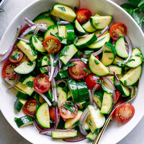 Raw Zucchini Tomato Salad - Recipe photo by forkintheroad