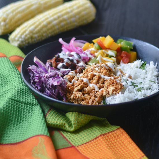 Healthy Mexican Shredded Tofu Bowl - Recipe photo by Feed Your Soul