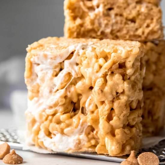Peanut Butter Rice Krispie Treats - Recipe photo by wholefully
