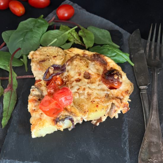 Potato and Tomato Omelette - Recipe photo by thespeltkitchen