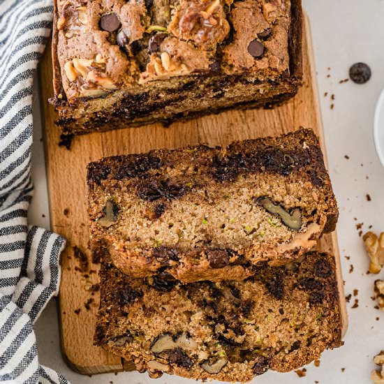 Chocolate Chip Zucchini Bread - Recipe photo by OnMyKidsPlate
