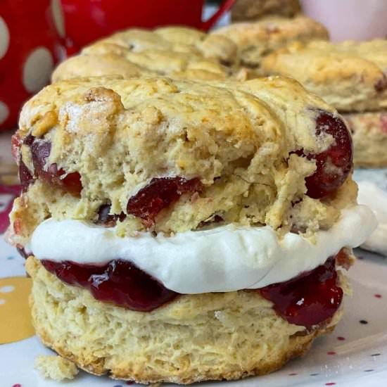 Old-Fashioned Cherry Scones - Recipe photo by traditionalplantbasedcooking