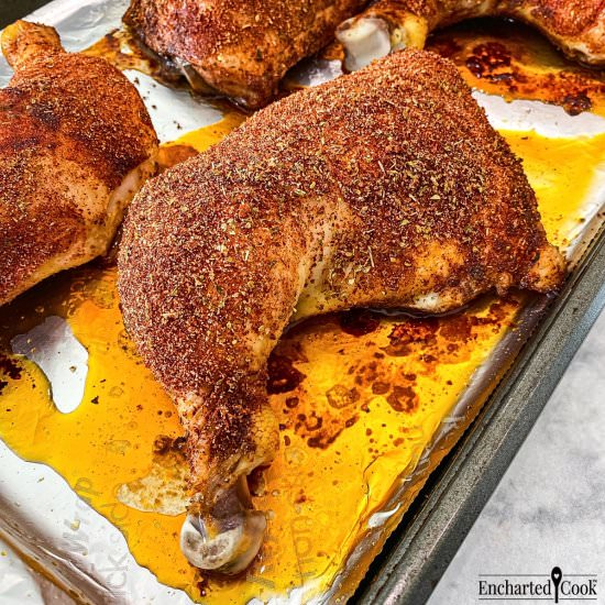 Baked Chicken Leg Quarters - Recipe photo by Encharted Cook