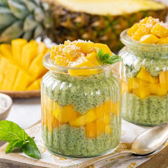 Tropical Chia Pudding Fruit Cups - Recipe photo by allweeat