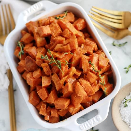 Honey Roasted Sweet Potatoes - Recipe photo by Ereese