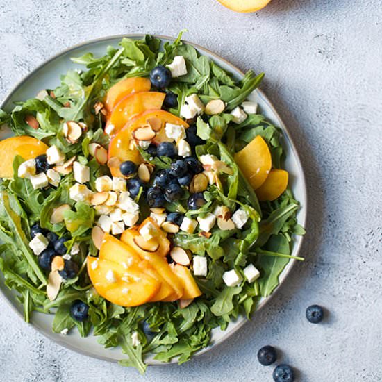 Peach + Blueberry Salad with Feta - Recipe photo by sipandsanity