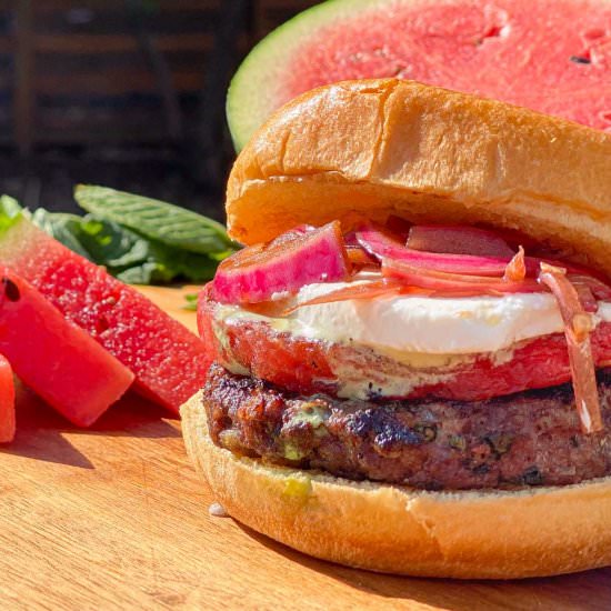 Beef Burger with Watermelon - Recipe photo by artandthekitchen