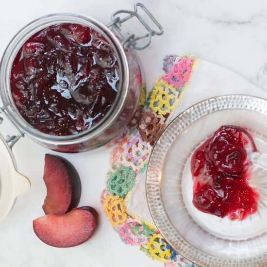 Karen’s EASY Red Plum Jam - Recipe photo by a zest for life